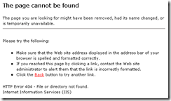 The page cannot be found - WTF??