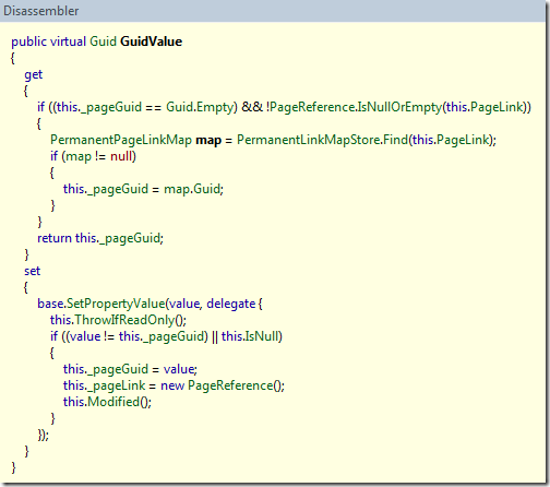 PropertyPageReference.GuidValue implementation from EPiServer CMS 6